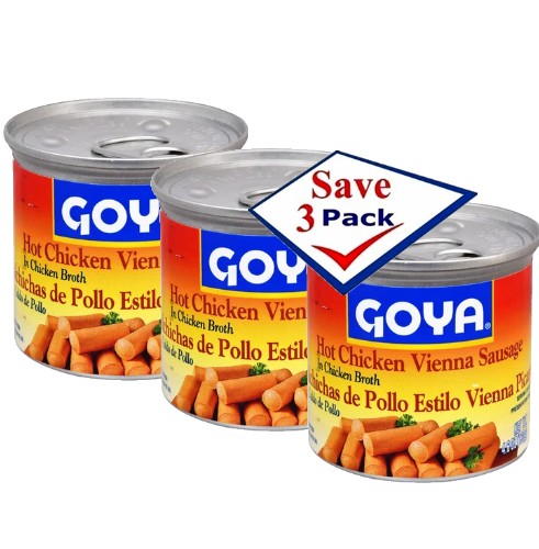 Goya Hot Chicken Vienna Sausage 4.6 Oz Pack of 3