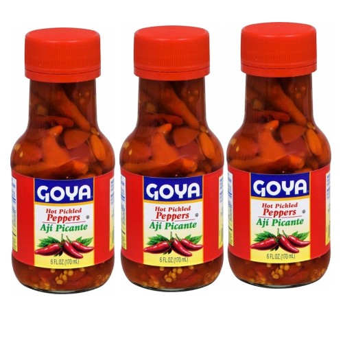 Goya Hot Pickled Peppers Aji Picante 6 oz Pack of 3