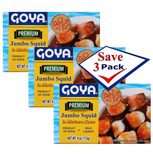 Goya Jumbo Squid in Marinera Sauce 4 oz Pack of 3