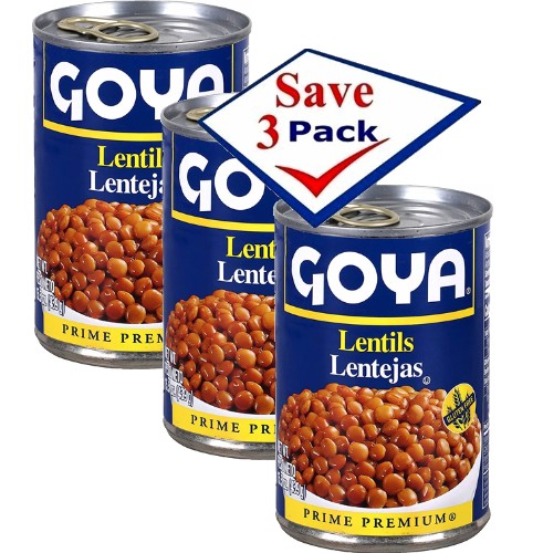 Goya Lentils 15.5 oz low in sodium Pack of 3