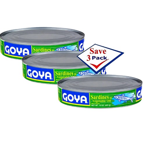 Goya Sardines in Vegetable Oil 15 oz Pack of 3