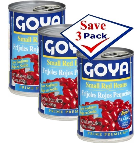 Goya Small Red Beans 15.5 oz Pack of 3