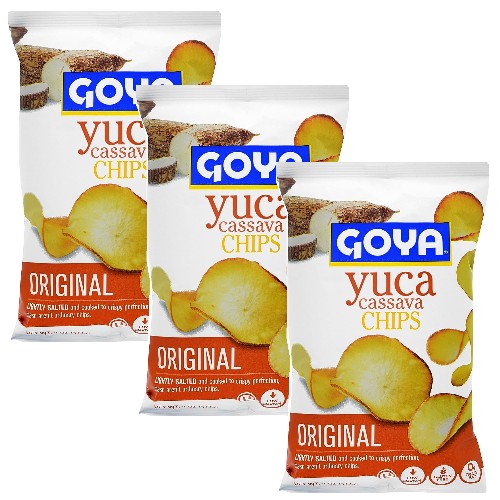 Goya Yuca Cassava Chips 4 oz Pack of 3