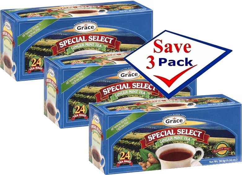 Grace Ginger Mint Tea Special Select 38.4 g Pack of 3