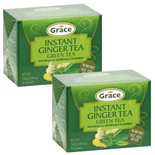 Grace Instant Green Tea 4.94 0z 14 Tea Bags Pack of 2