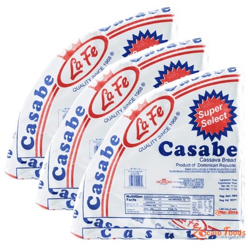 Imported cassava bread. Casabe. Natural, imported. 11 oz Pack of 3