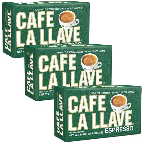 La Llave Cuban coffee. Vacuum pack 10 oz. Pack of 3.