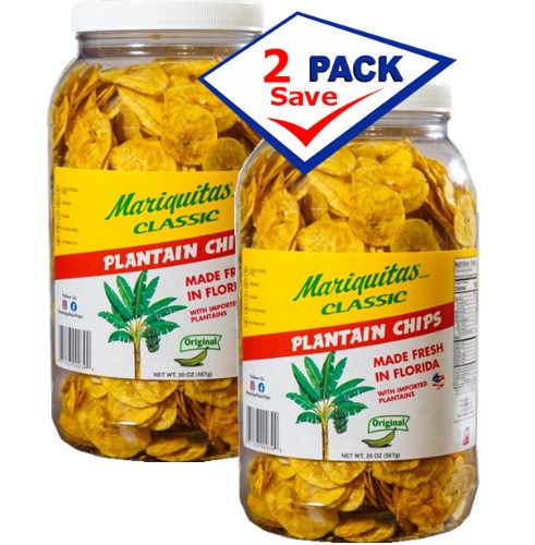 Mariquitas Plantain Chips Regular Flavor 20 oz  Pack of 2
