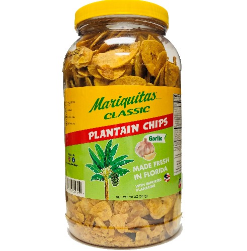Mariquitas Plantain Chips Garlic Flavor 20 oz