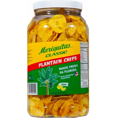 Mariquitas Plantain Chips Lime Flavor 20 oz
