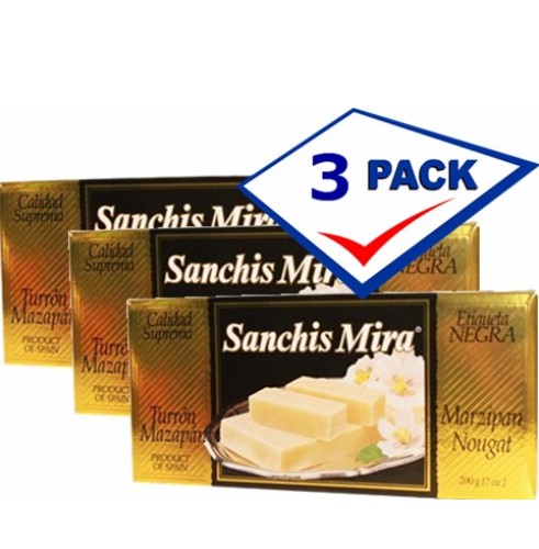 Turron de Mazapan by Sanchis Mira 7 oz, Imported from Spain. Pack of 3
