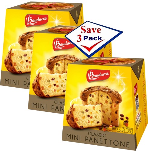 Mini Panettone Classic by Bauducco 3.05 oz Pack of 3
