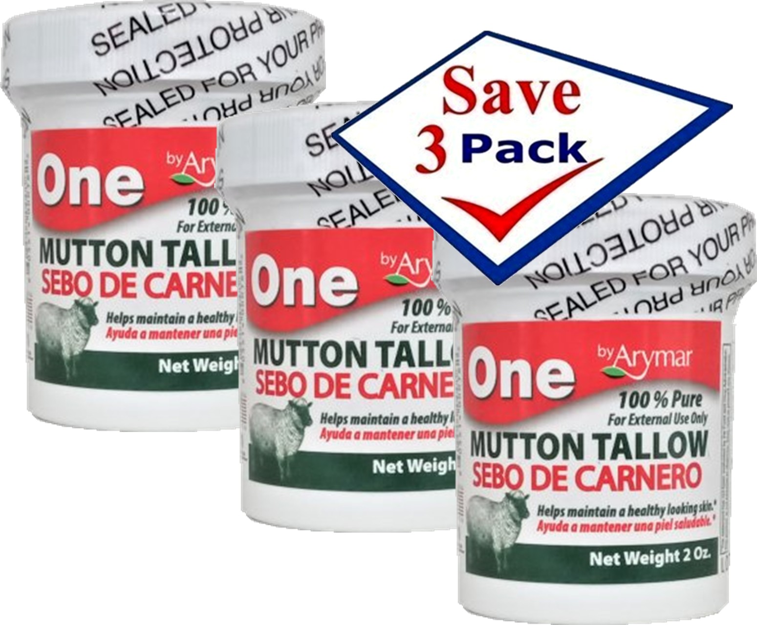 Mutton Tallow, Cebo de Cordero 0.7 oz Pack of 3