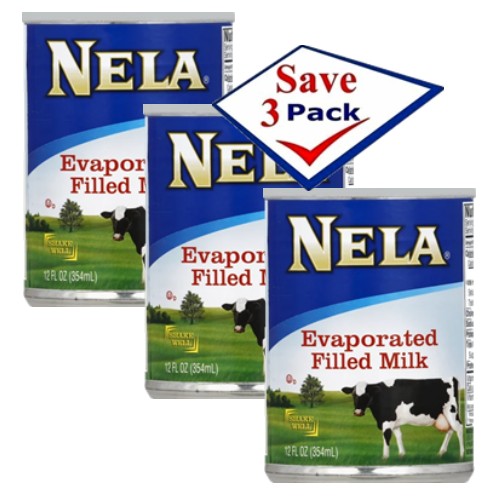 Nela Evaporated Filled Milk 12 oz Pack of 3