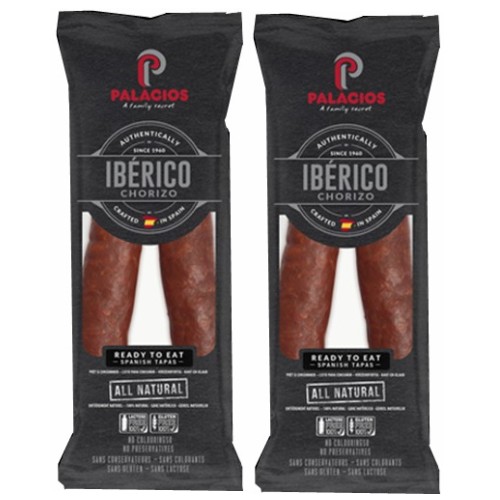 Palacios Chorizo Iberico Imported from Spain 7.9 oz Pack of 2