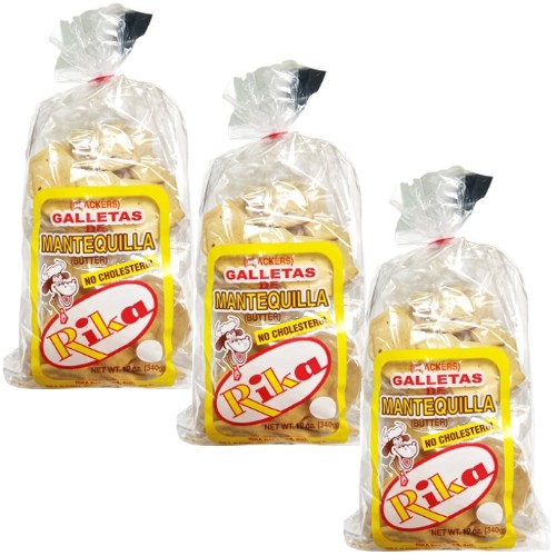 Rika Cuban Crackers. Butter flavor 12 oz. Pack of 3.