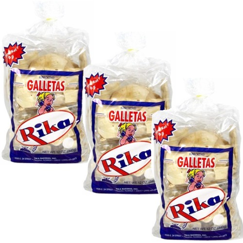 Rika  Cuban crackers - Traditional flavor 12 Oz Pack  of 3