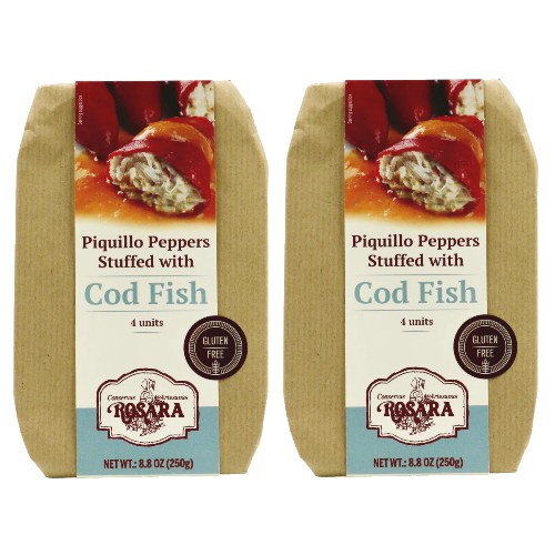 Rosara Piquillo Peppers Stuffed with Cod Fish (Bacalao) 8.8 oz Pack of 2