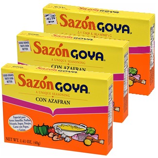 Goya Sazon Mix With Saffron 1.41 Oz Pack of 3