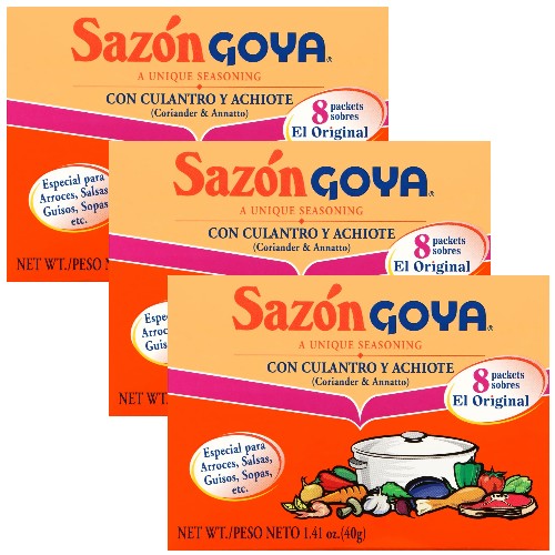 Sazon Goya 1.41 Oz Con Culantro Y Achiote Pack of 3