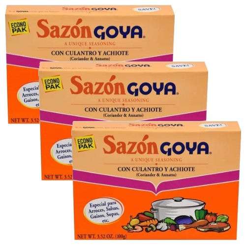 Goya Sazon Con Culantro Y Achiote 3.52 Oz Pack of 3