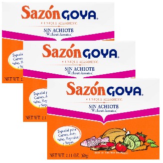 Goya Sazon Without Achiote 2.11 Oz Pack of 3