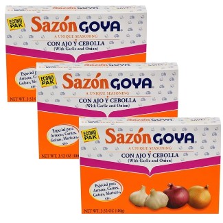 Goya Seasoning With Garlic And Onion 3.52 Oz Pack of 3
