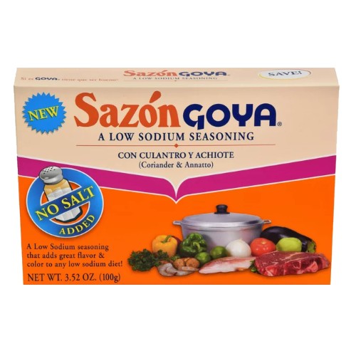 Sazon Goya Low Sodium Seasoning with Coriander & Annatto 3.52 oz