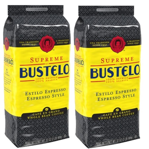 Bustelo Supreme Whole Bean Gourmet Coffee 2 lbs. Pack of 2