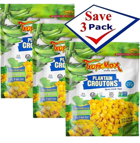 Tropicmax Plantain Crutons 5 oz Pack of 3