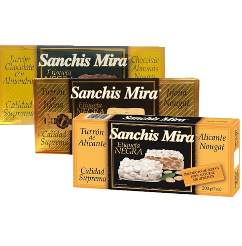Sanchez Mira Turron Pack 1 Alicante 1 Jijona 1 Chocolate Almond
