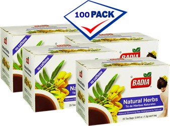 Badia natural herbs tea. 100 bags