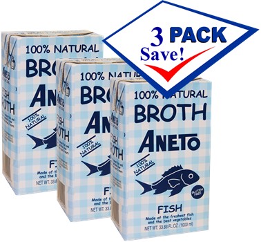 Aneto Fish Broth Imported from Spain.100% natural. Pack of 3