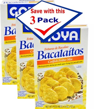 Goya Codfish fritters  Bacalaitos  Mix 4.5 oz Pack of 3