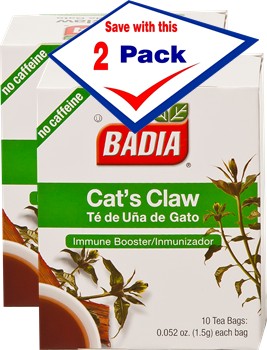 Badia Cats Claw Tea Bags 10 Bag Pack of 2