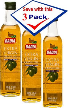 Badia Extra Virgin Olive Oil. 500 ml. Pack of 3