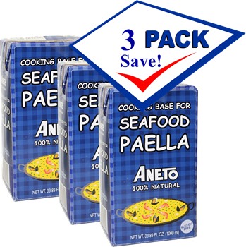 Aneto Seafood Paella Cooking Base. Imported from Spain. Pack of 3