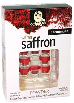 Saffron powder by Carmencita.  0.035 oz