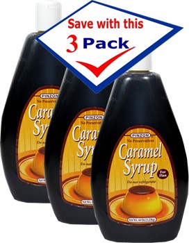 Caramel syrup for flans and a puddings by Pinzon Large 44 oz  Pack of 3