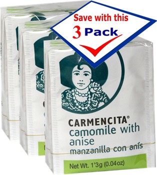 Carmencita chamomile with anise tea. 10 Bags Pack of 3