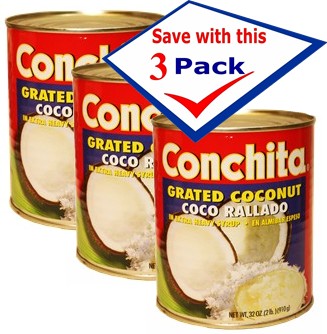 Conchita grated coconut in syrup  32 oz Pack of 3