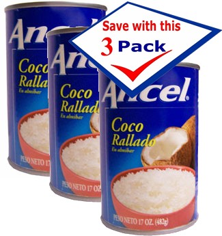 Ancel grated coconut in syrup 17 oz  Pack of 3