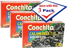 Conchita Squid chunks in their own ink. Imported from Spain 4 oz Pack of 3