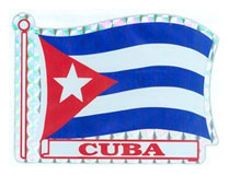 Cuban flag reflective decal  3 1/2 x 3 inches
