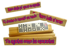 Domino Stands with Funny Popular Cuban Sayings -Individual- (Order 4 for a game of 4 players)