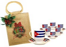 Cuban Flag Demitasse Set  Gift Bag