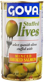 Goya olives stuffed with minced smoked salmon 5 1/4 Oz