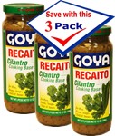 Goya Recaito cooking base. 12 oz Pack of 3
