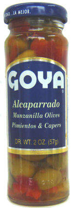 Goya alcaparrado. Manzanilla olives, pimientos & capers 2  oz