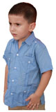 Polycotton Guayabera Shirt for Kids and Baby Boys